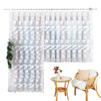 Firanka żakardowa gotowa na żabki MARTA 200x250 biała