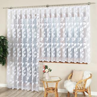 Firanka żakardowa gotowa na żabki MARTA 200x250 biała