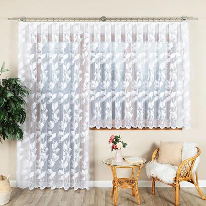 Firanka żakardowa gotowa na żabki MARTA 200x250 biała