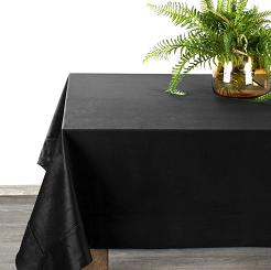 Obrus dekoracyjny MELINDA 140x220 z welwetu czarny z ozdobną listwą