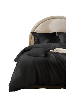 Pościel satyna bawełniana SIN 220x200 jednobarwna czarna