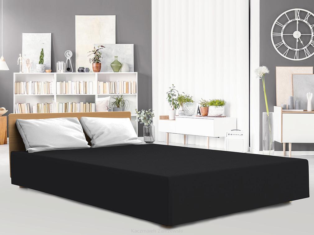 Prześcieradło jersey z elastanem z gumką 140x200 Darymex czarne