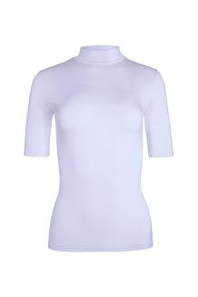 Bluzka damska półgolf z krótkim rękawem LAYLA w odcieniu: lawenda
