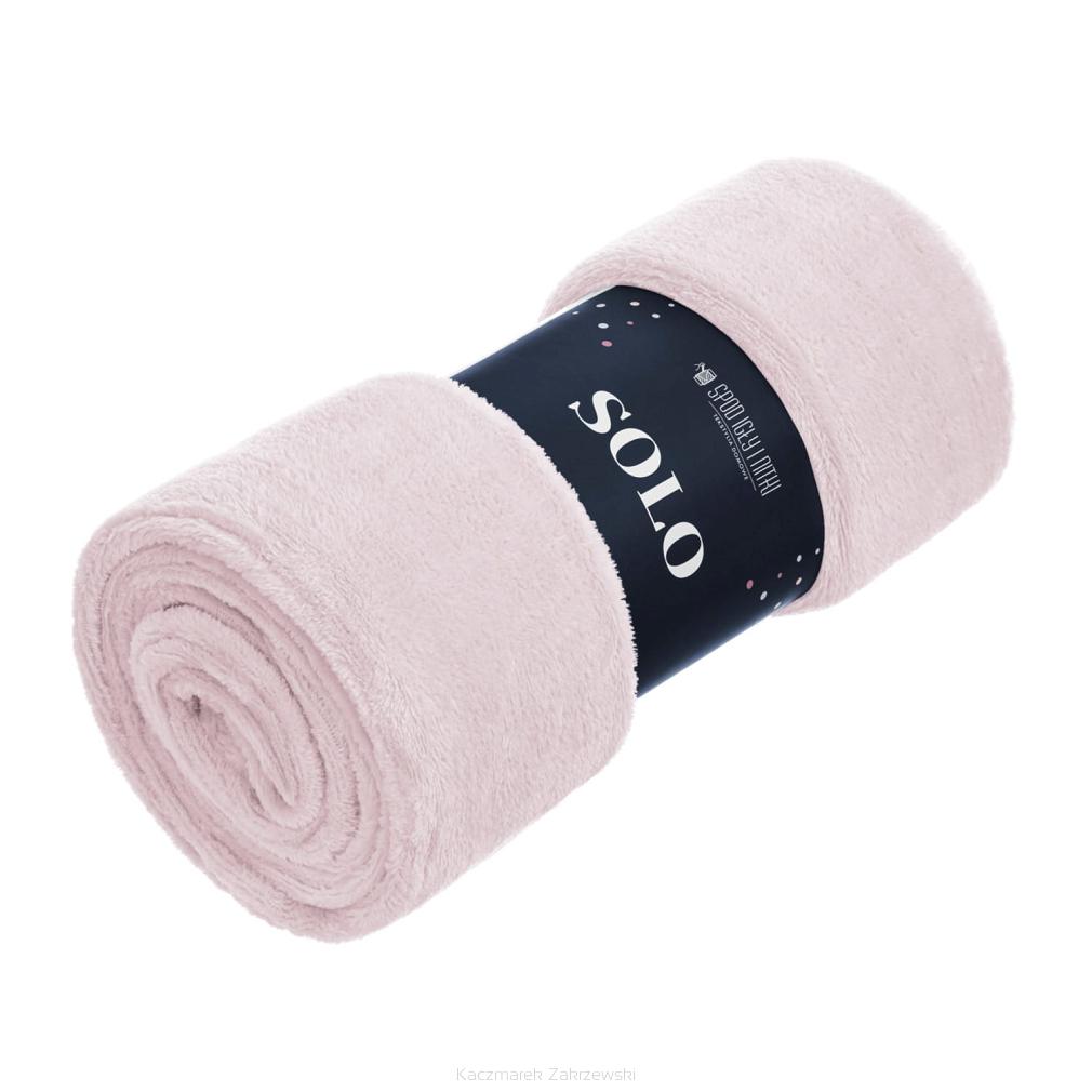 Koc narzuta z mifrofibry Solo 200x220 pudrowy róż
