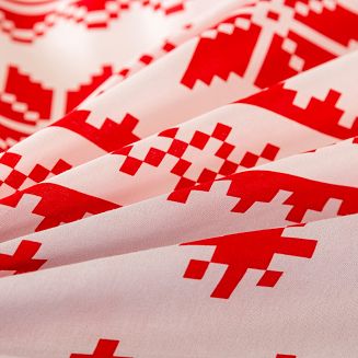 Pościel świąteczna 140x200 czerwona biała zielona norweski motyw