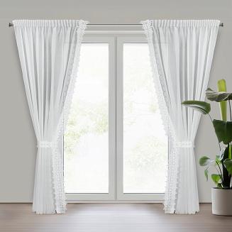 Firana gotowa na taśmie KAJA 140x270 Eurofirany biały