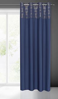 Zasłona gotowa na przelotkach DAFNE 140x250 Eurofirany granatowy