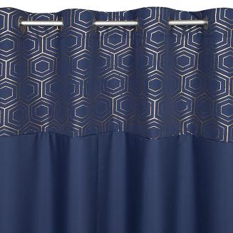 Zasłona gotowa na przelotkach DAFNE 140x250 Eurofirany granatowy