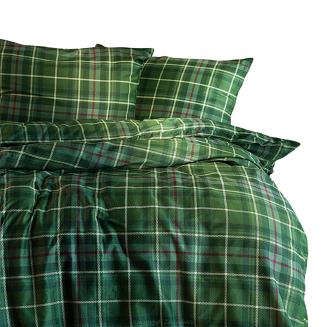 Komplet pościeli JAMILA z bawełny satynowej 220x200 zielona krata