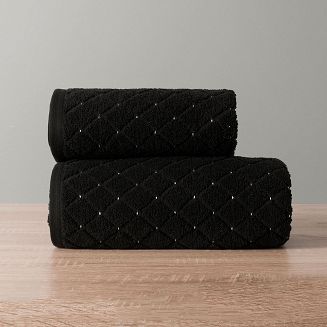 Ręcznik bawełniany OLIWIER 70x140 geometryczny wzór czarny