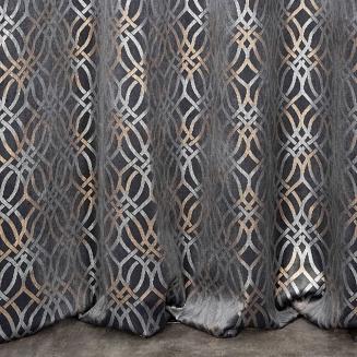 Zasłona gotowa na przelotkach ARETA 140x250 Eurofirany stalowy/srebrny