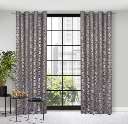 Zasłona gotowa na przelotkach ARETA 140x250 Eurofirany stalowo/srebrna