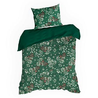 Komplet pościeli świąteczny POS 160x200 Eurofirany butelkowy zielony