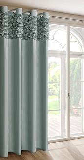 Zasłona gotowa na przelotkach ROSES 140x250 Eva Minge Eurofirany miętowy