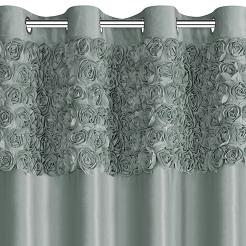 Zasłona gotowa na przelotkach ROSES 140x250 Eva Minge Eurofirany miętowy