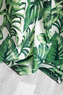 Zielona Zasłona Do Salonu W Liście 140x250 PALMS