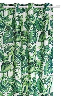 Zielona Zasłona Do Salonu W Liście 140x250 PALMS