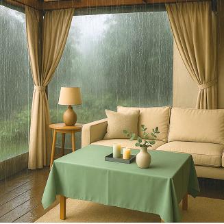 Obrus plamoodporny GAIA 140x240 ogrodowy wodoodporny szałwiowy