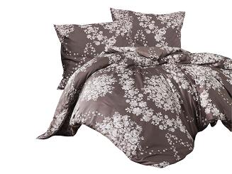 Pościel satyna bawełniana MELROSE EXCLUSIVE 200x220 Darymex czekoladowa kremowe róże