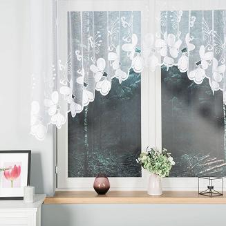 Firanka żakardowa gotowa na żabki TEODORA 300x120 biała