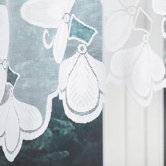 Firanka żakardowa gotowa na żabki TEODORA 300x120 biała