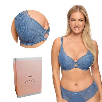 Biustonosz z koronką Push Up Abigail 1226 niebieski