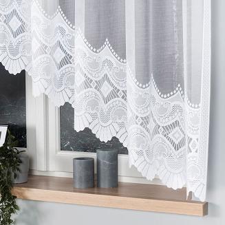 Firanka żakardowa gotowa na żabki LUCYNA 310x160 biała