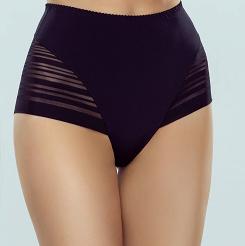 Figi damskie z wysokim stanem Velma transparentne wstawki czarne