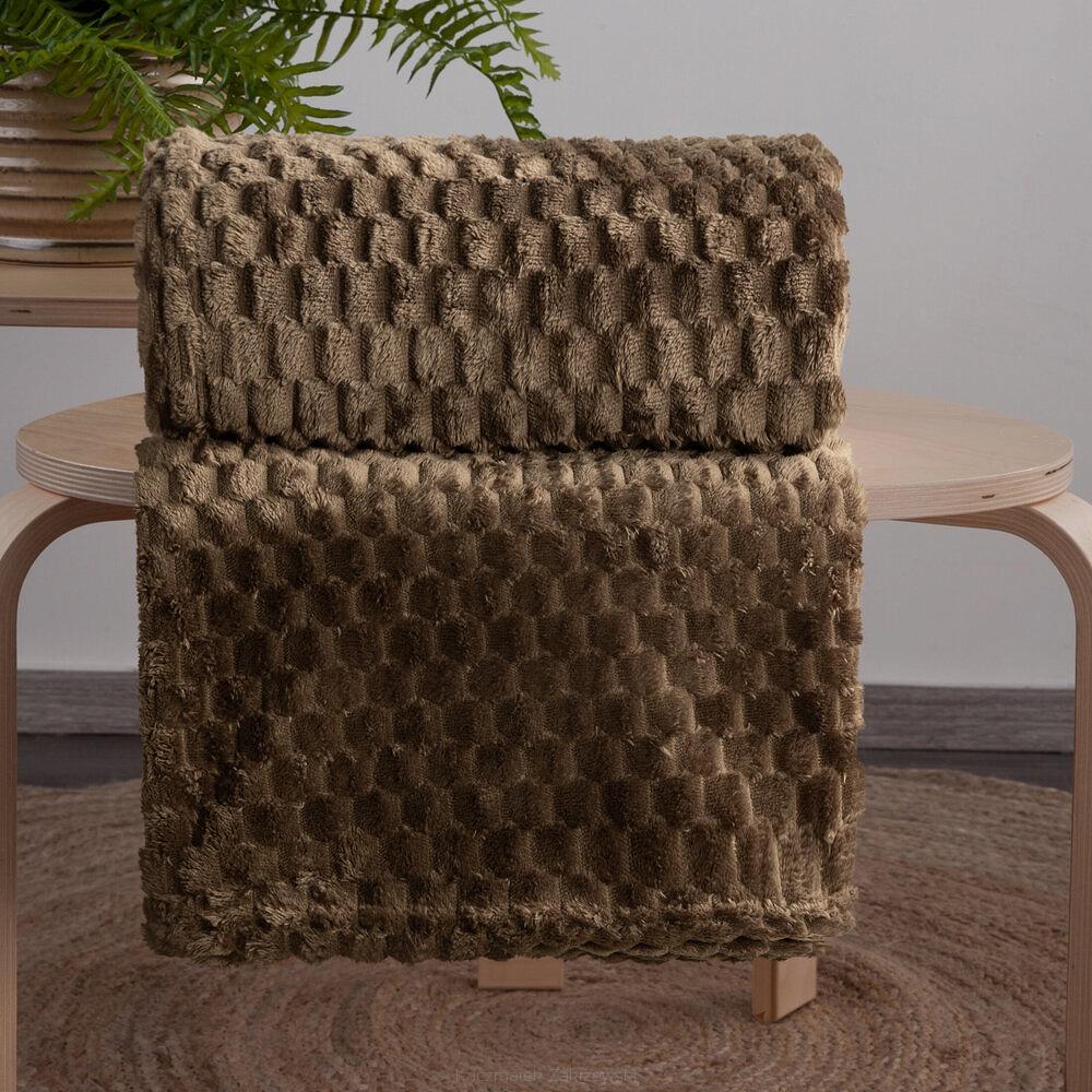 Koc narzuta CINDY6 170x210 Design91 ciemnobrązowy