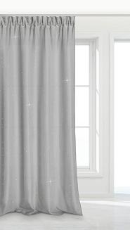 Zasłona gotowa na przelotkach CRYSTAL 140x250 srebrna z kryształkami