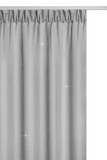 Zasłona gotowa na przelotkach CRYSTAL 140x250 srebrna z kryształkami