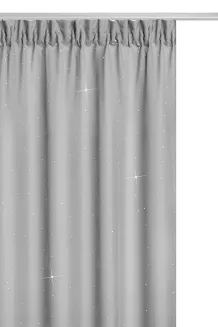 Zasłona gotowa na przelotkach CRYSTAL 140x250 srebrna z kryształkami