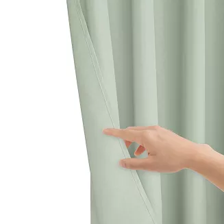Zasłona gotowa na taśmie VIVA 140x175 półzaciemniająca szałwiowa