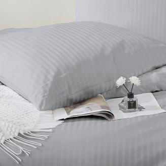 Poszewka z adamaszku satyna bawełniana 50x70 jasnoszara