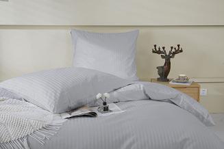 Poszewka z adamaszku satyna bawełniana 50x70 jasnoszara