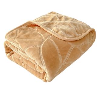 Koc akrylowy tłoczony LIV 200x220 gruby ciepły beżowy