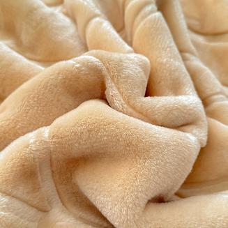 Koc akrylowy tłoczony LIV 200x220 gruby ciepły beżowy