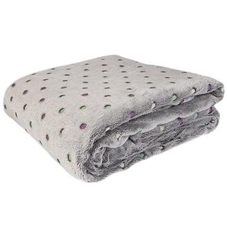 Koc narzuta z mikrofibry NEON 200x220 Darymex antracytowy w kropki