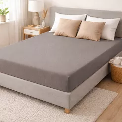 Prześcieradło jersey z gumką 180x200 popielate
