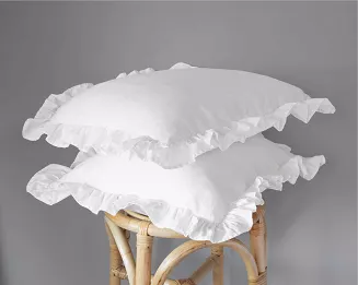 KPL POSZEWEK BAWEŁNA PURE BIAŁE 40X40  (a'2SZT) Z FALBANĄ