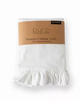 KPL POSZEWEK BAWEŁNA PURE BIAŁE 40X40  (a'2SZT) Z FALBANĄ