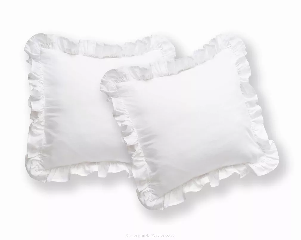 KPL POSZEWEK BAWEŁNA PURE BIAŁE 40X40  (a'2SZT) Z FALBANĄ