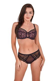 Biustonosz GAIA Full Cup Zoe 1205 usztywniany czarno-różowy