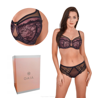Biustonosz GAIA Full Cup Zoe 1205 usztywniany czarno-różowy