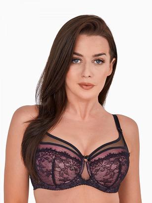 Biustonosz GAIA Full Cup Zoe 1205 usztywniany czarno-różowy