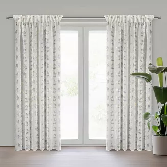 Zasłona gotowa na taśmie MIRIAM 140x270 Eurofirany biały