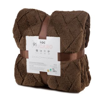 Koc narzuta CARO 70x160 Design91 ciemnobrązowy