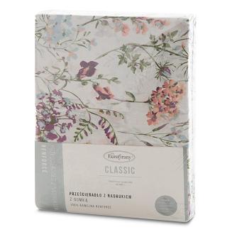 Prześcieradło satynowe z gumką PRINT 200x220 Eurofirany różowy