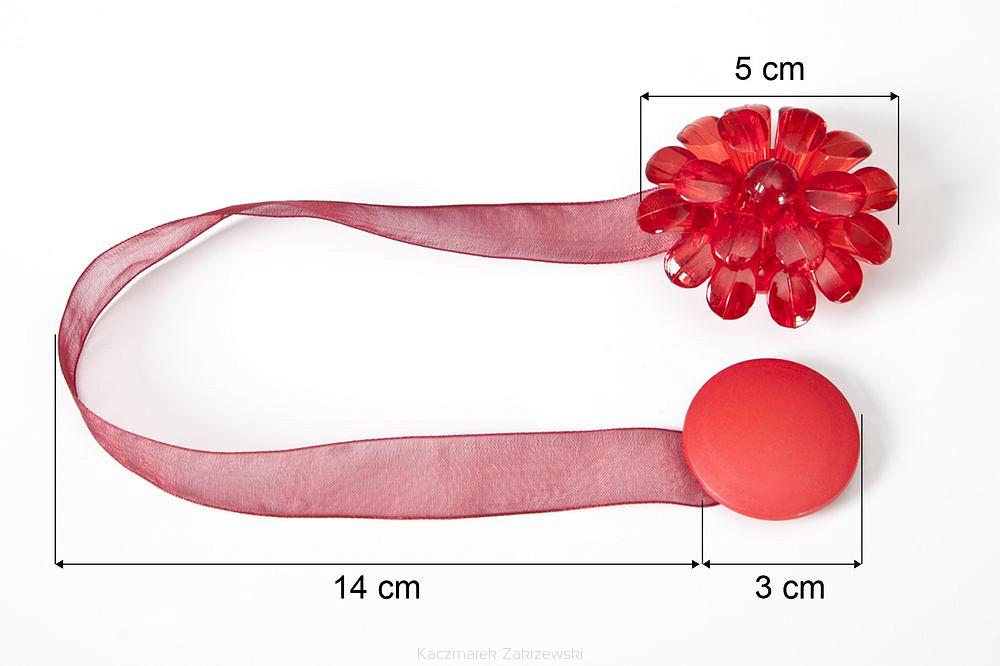 Upinacz dekoracyjny z magnesem czerwony