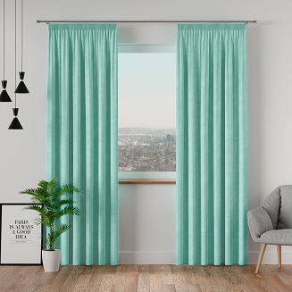 Zasłona gotowa na taśmie VELVI 140x230 miętowa